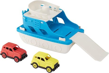 Amazon Basics Ferry Boat with 2 Mini Cars Bathtub Toy for Kids Ages 2 and Up