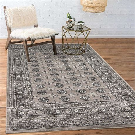 5x8, ECARPETGALLERY Grey Area Rug  Bokhara Oriental Tekke Carpet