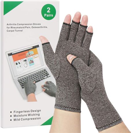 MED -2-Pair Arthritis Compression Gloves for Alleviate Rheumatoid Osteoarthritis