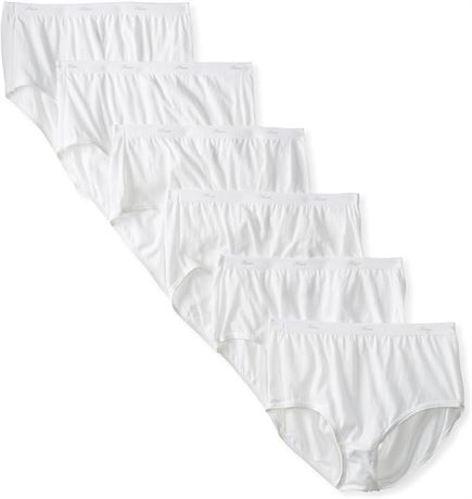 XXL - Hanes Women's 6 Pack Core Cotton Panty briefs underwear, White