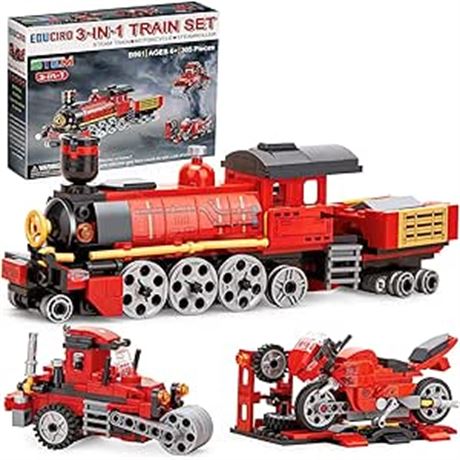 Educiro Harry Train Toys 3in1 Building Kit (305 Pieces), Interactive Gifts