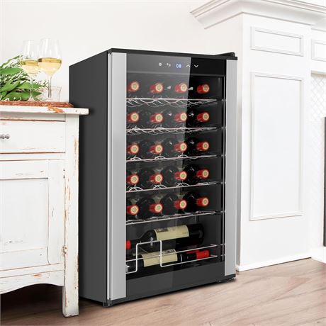 2.4 cu ft (68 L)  Koolatron 24 Bottle Wine Cooler Black Compressor Wine Fridge