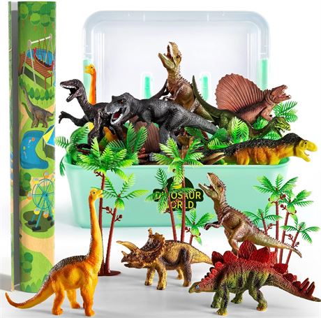 TEMI Dinosaur Toys with Activity Play Mat & Trees