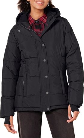 4X   Essentials Women's Standard Heavy-Weight Hooded Puffer Coat, Black