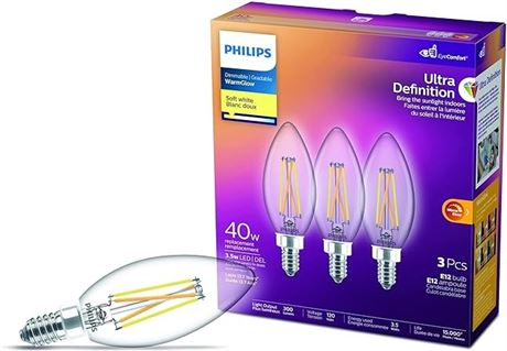 Philips Ultra Definition LED 40W Chandelier CanBase Soft White Warm Glow Glass