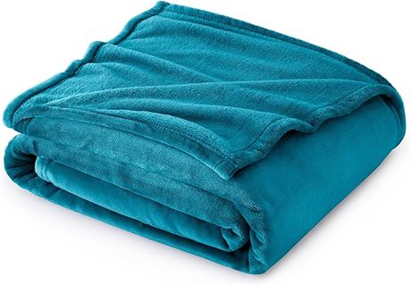 Bedsure Fleece Blankets Twin Size Blanket for Couch Teal Blankets Fuzzy Cozy
