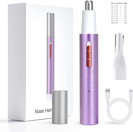 Nose Hair Trimmer for Women, Rechargeable 2 in 1 Ear and Nose Hair Trimmer