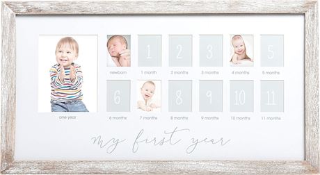 Pearhead My First Year Milestone Picture Frame, 0-12 Months Baby Photos