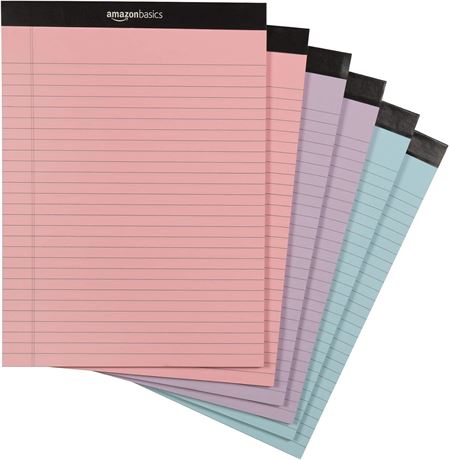 Basics Wide Ruled 8.5 x 11.75-Inch Lined Writing Note Pads - 6-Pack