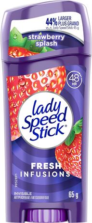 Lady Speed Stick Antiperspirant Deodorant, Fresh Infusions, Strawberry Splash