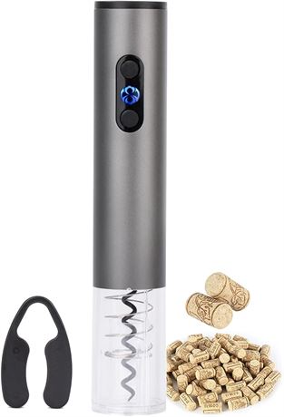 Obsoorth Electric Wine Bottle Opener Set Silver with Foil Cutter Battery Operate