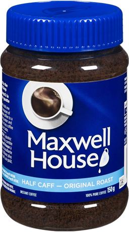 Maxwell House Half Caff Original Roast Instant Coffee, 150g