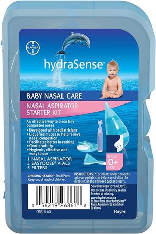 hydraSense Nasal Aspirator Starter Kit, Baby Nasal Care, Relieve Congested