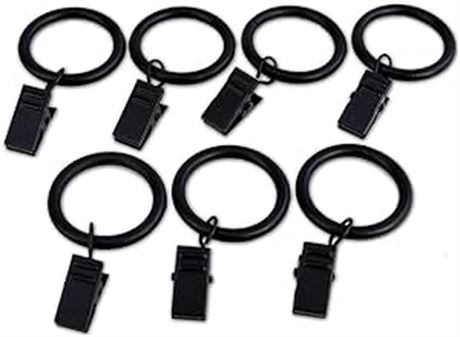 Versailles Home Fashions UR01-90 Clip Ring for 16/19mm Rod, Black, Set of 7 Piec