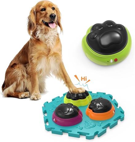 Nueplay Recordable Dog Talking Buttons Set, Pet Communication Training Buzzers