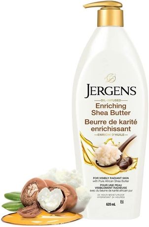 620ml Jergens Enriching Shea Butter Moisturizer & Body Lotion for Dry Skin