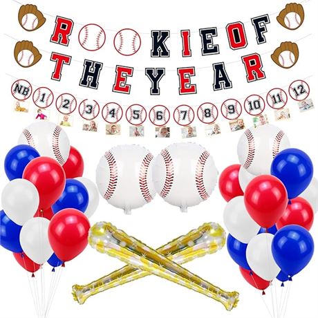LSJDEER Baseball Birthday Party Supplies, Pack of Rookie of the Year Banner