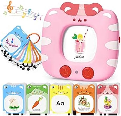 JoyCat Talking Flash Cards for Toddlers 1-3, Clear Voice & Thick Cards