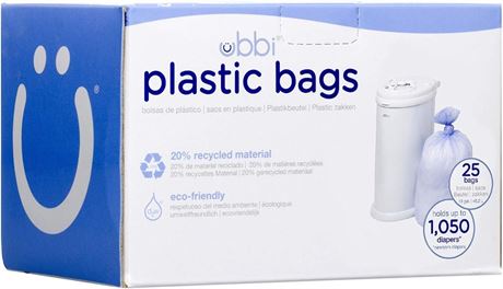 UBBI Plastic Biodegradable Diaper Bags, Purple