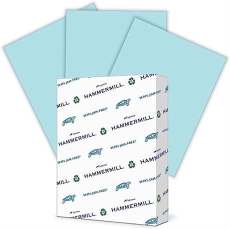 Hammermill Colored Paper, 24 lb Blue Printer Paper, 8.5 x 11 - 1 Ream (500 Sheet