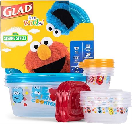 GladWare - Multi Pack - 9ct - Sesame Street Food Storage Containers with Lids |