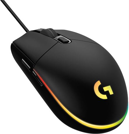 Logitech G203 2nd Gen Wired Gaming Mouse, 8,000 DPI, Rainbow Optical Effect