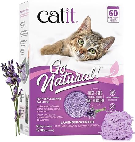 5.6 kg/12.3 lbs, Catit Go Natural Pea Husk Clumping Cat Litter