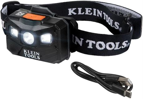Klein Tools Recharge Headlamp Fabric Strap 400 Lumens All Day Runtime
