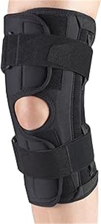 4XL - OTC ORTHOTEX Knee Stabilizer Wrap with Spiral Stays, Patella Brace, Black