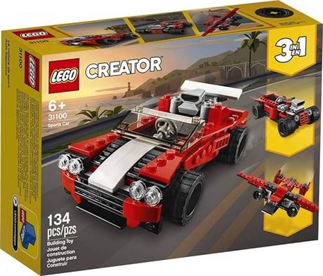 LEGO Creator 3in1 Sports Car Toy 31100 Building Kit, New 2020 (134 Pieces)