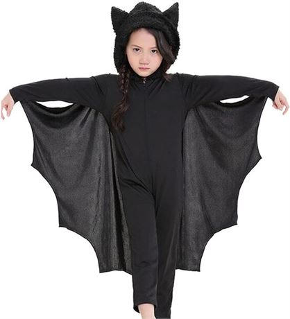 6-7YO Boys Girls Skeleton Bat Costume Kids Halloween Costumes Cosplay
