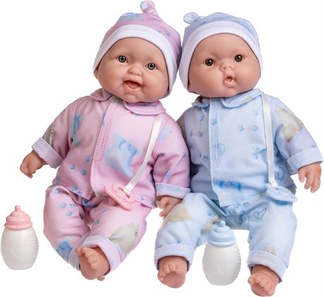 JC Toys Lots to Cuddle Babies, 13-Inch Baby Soft Doll Soft Body Twins