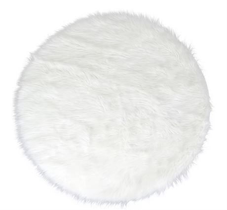 5' Round White Round Faux Fur 5 ft. W Area Rug