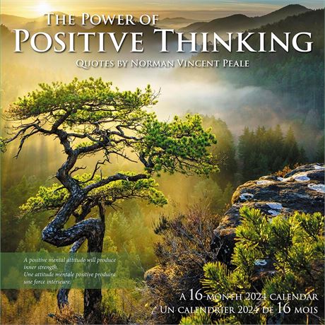 Mead The Power of Positive Thinking 2024 Monthly Wall Calendar, 12" x 12"