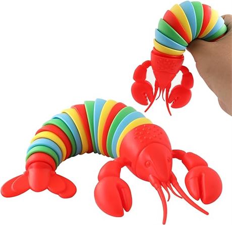 Fidget Slug Toy,3D Articulated Stretch Lobster Stress Reliever Hand Toy