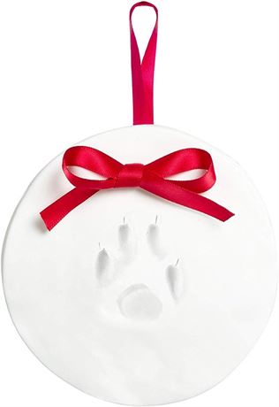Kate & Milo Round Holiday DIY Pet Pawprints Ornament, Clay Impression Kit