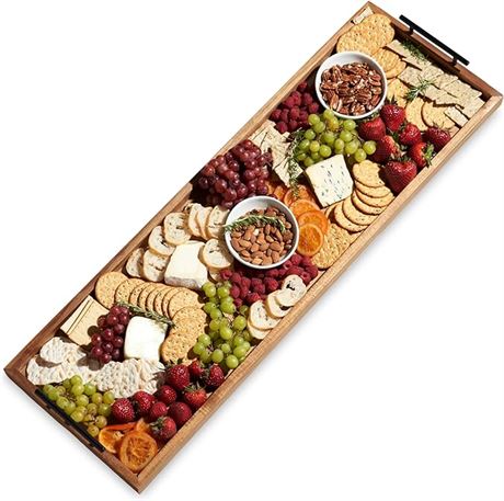 Twine Modern Manor Longboard Cheese Platter with Handles