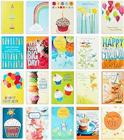 Hallmark Birthday Cards Assortment, 20 Cards with Envelopes