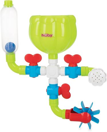 Nuby Wacky Waterworks Pipes Bath Toy with Interactive Features for Cognitive