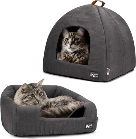 LARGE Premium Pet Bed for Cats and Small Dogs, Cat Bed Cave, Cat House