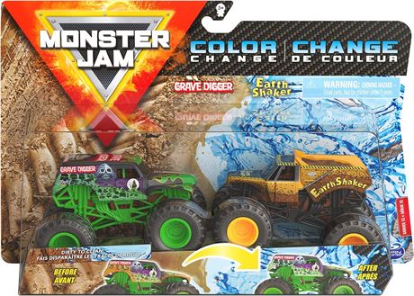 Monster Jam, Official Grave Digger vs. Earth Shaker Color-Changing Die-Cast