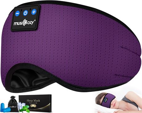MUSICOZY Sleep Headphones Breathable Bluetooth 5.2 Headband 3D Sleeping Headphon