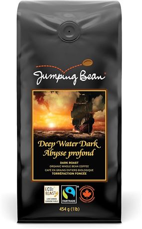 Jumping Bean Deep Water Fairtrade Organic Whole Bean Coffee, 454g