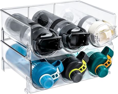 MeCids Water Bottle Organizer 2 Pack Stackable Bottle Holder for Kitchen Storage