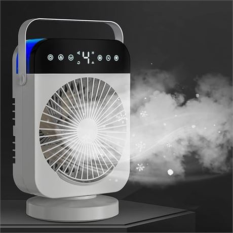 Portable Air Conditioner Fan, 70° Oscillating Air Cooler Fan, 4-in-1 Mini Air