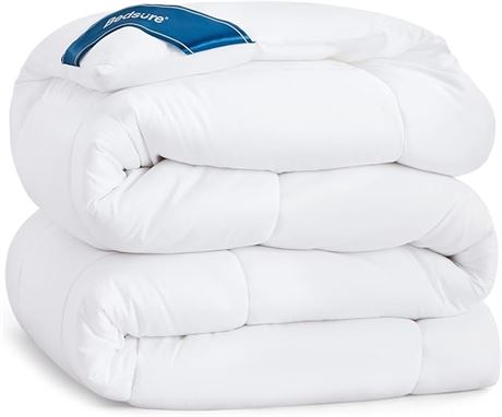 Bedsure Queen Comforter, Solid White