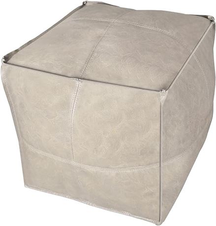 Pouffe Ottomans, Grey White 17.7" Square, Ottoman Foot Rest for Living Room