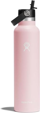 Pink Hydro Flask 24 Oz Standard Flex Straw Cap Trillium