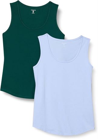 LRG - Essentials Womens 2-Pack Classic Fit 100% Cotton Sleeveless Tank Top