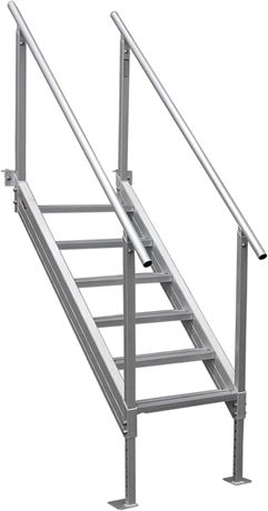 Extreme Max 3005.3846 Universal Mount Aluminum Dock Stairs, 6 Step